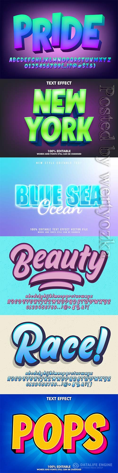 3d editable text style effect vector vol 798