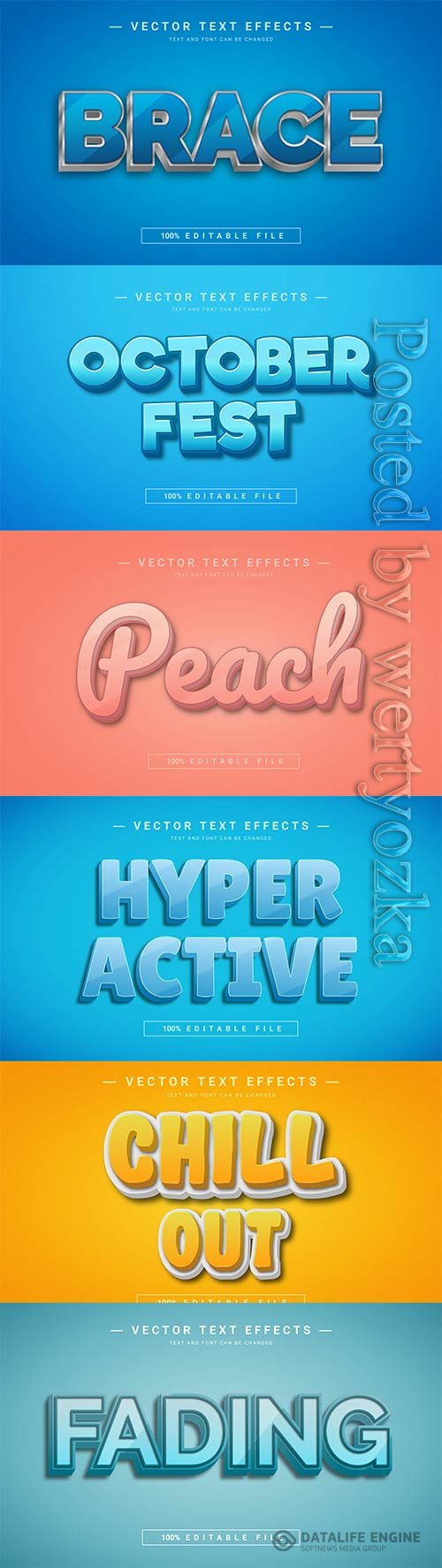 3d editable text style effect vector vol 793