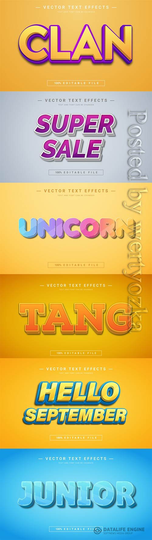 3d editable text style effect vector vol 794