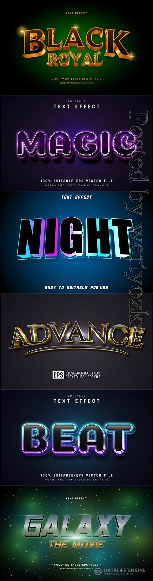 3d editable text style effect vector vol 788