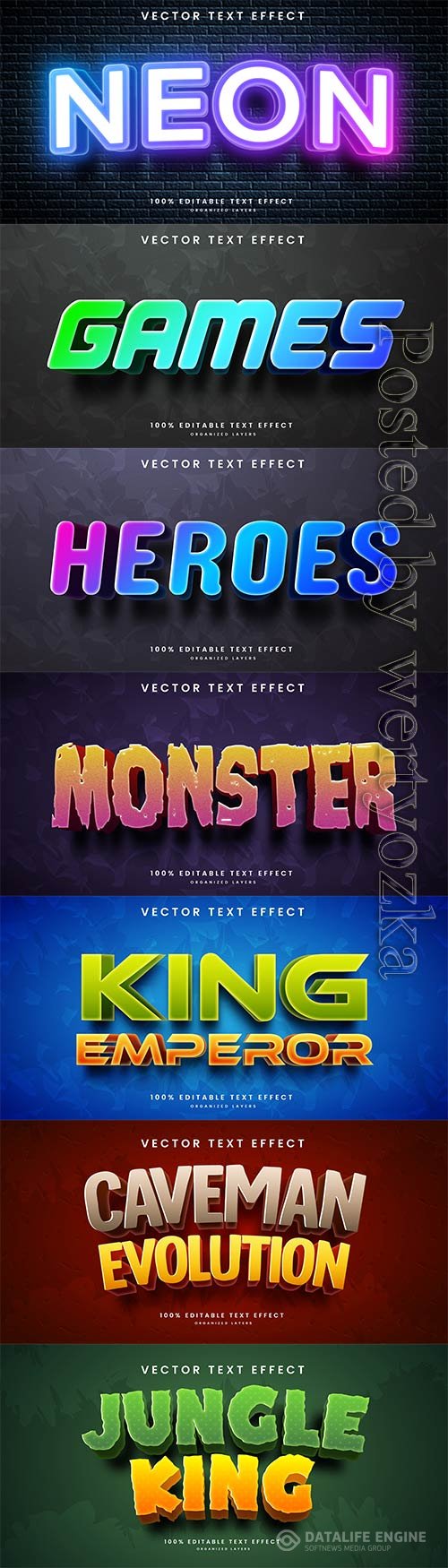 3d editable text style effect vector vol 778