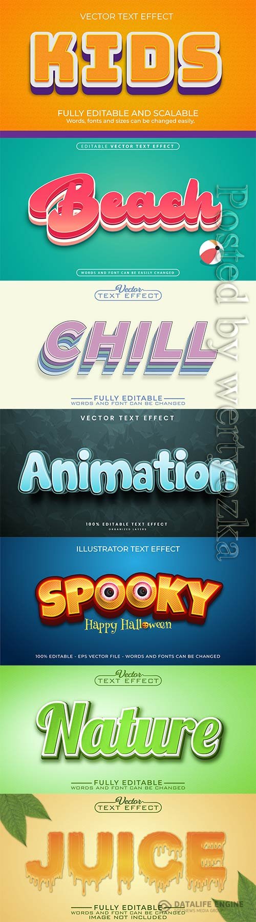 3d editable text style effect vector vol 779