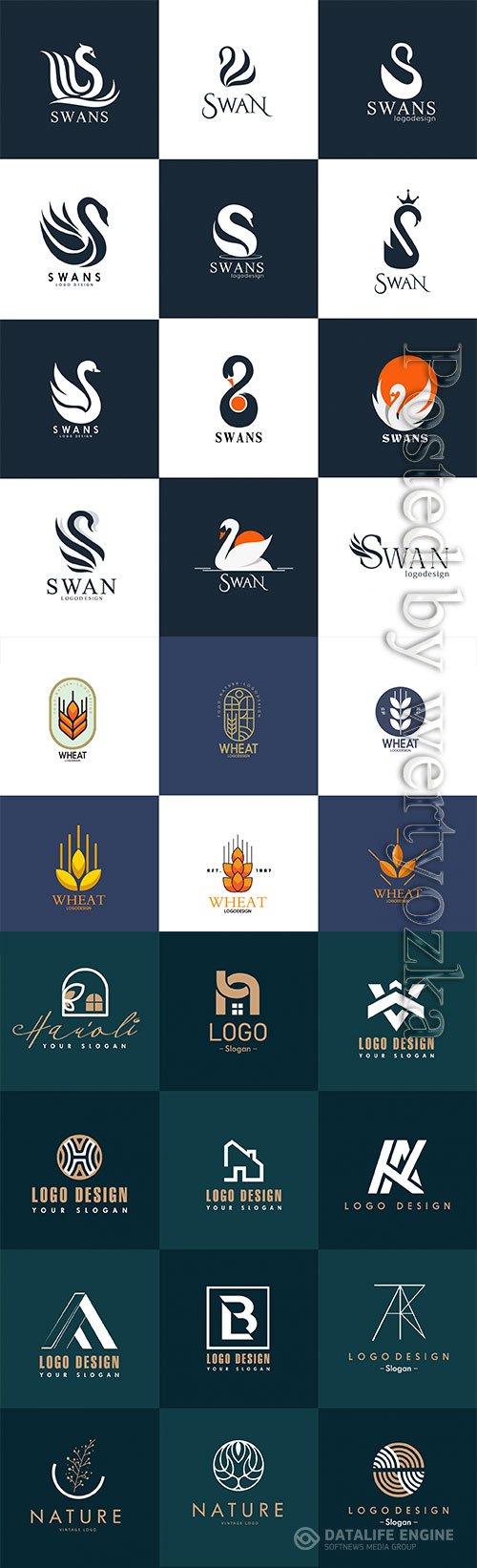 Set of different logos for business companies in vector