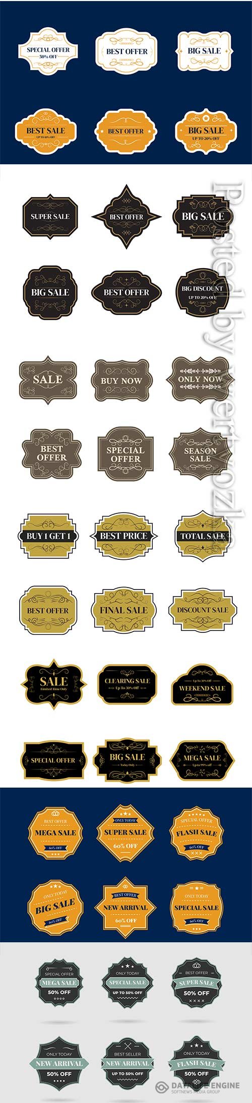 Sale vector banner templates design