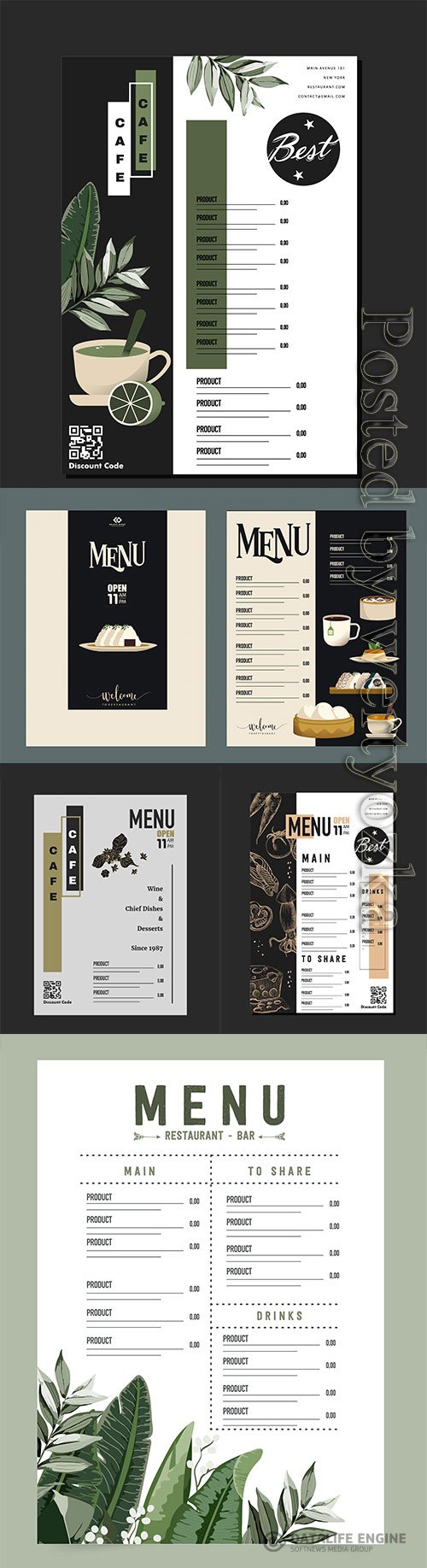 Menu for a cafe and restaurant with a beautiful design in vector