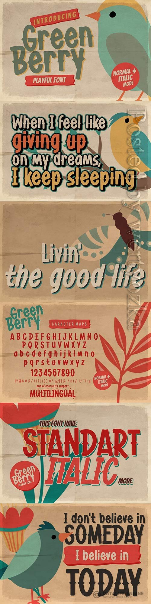 AN Green Berry - Unique Playful Font