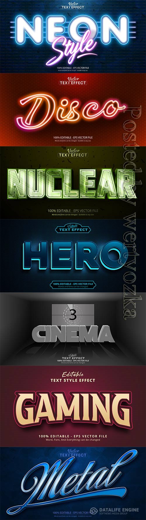 3d editable text style effect vector vol 834