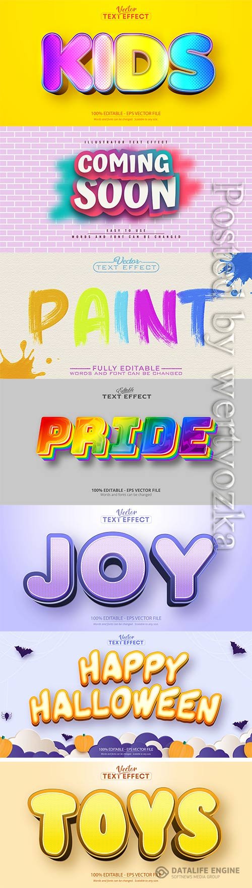 3d editable text style effect vector vol 836