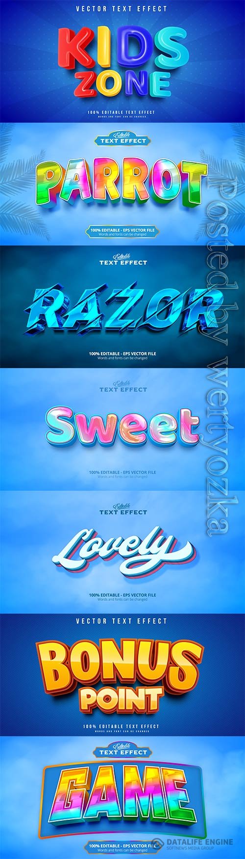 3d editable text style effect vector vol 830