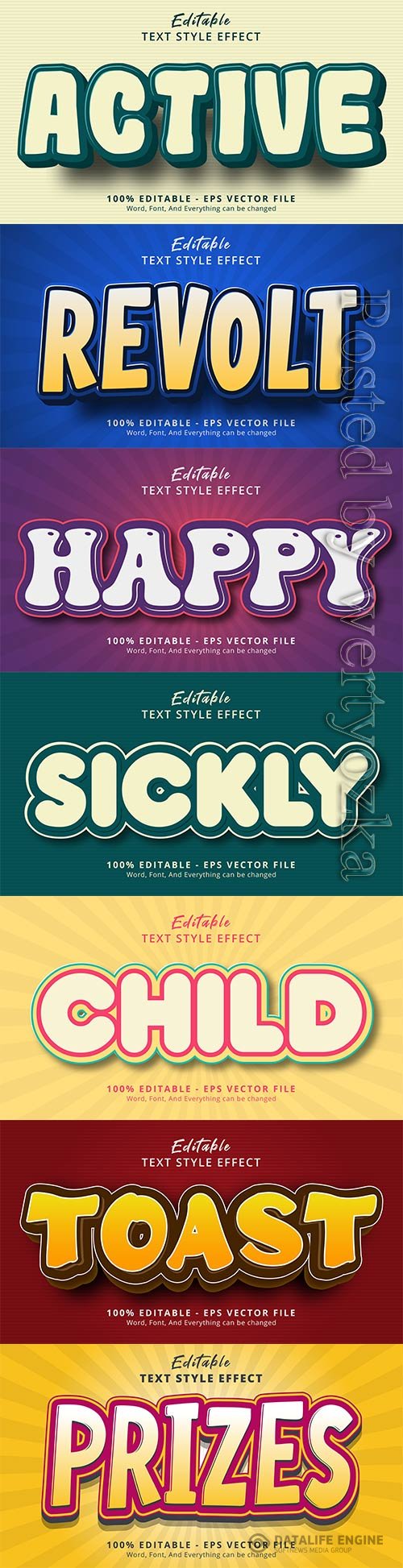 3d editable text style effect vector vol 833