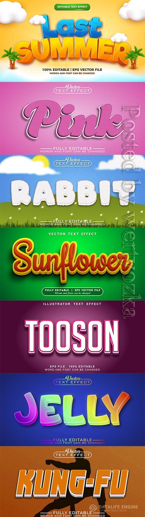 3d editable text style effect vector vol 825