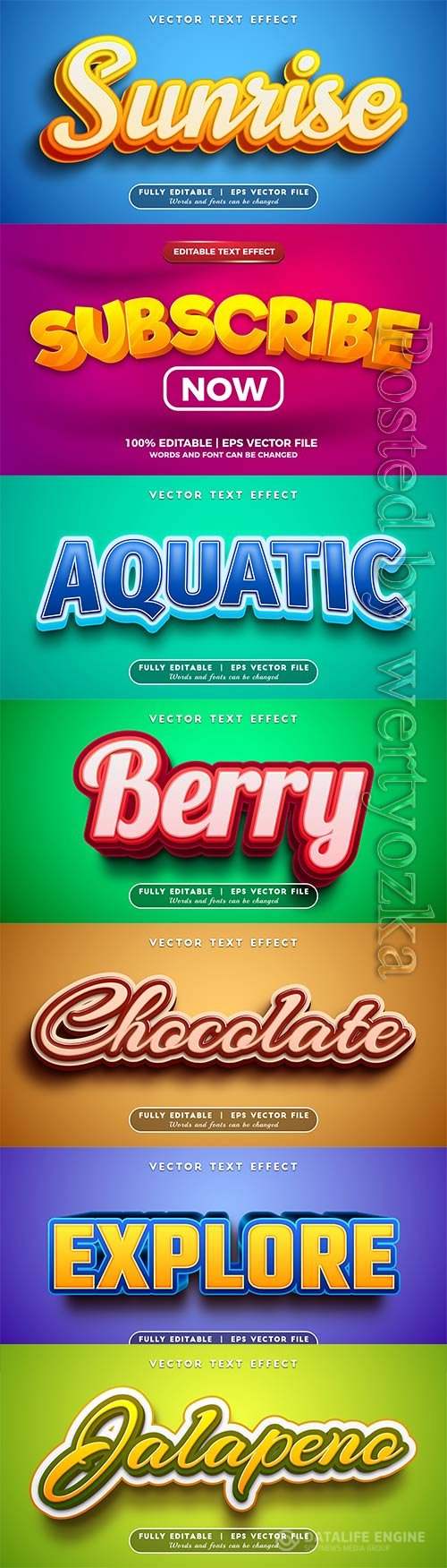 3d editable text style effect vector vol 823