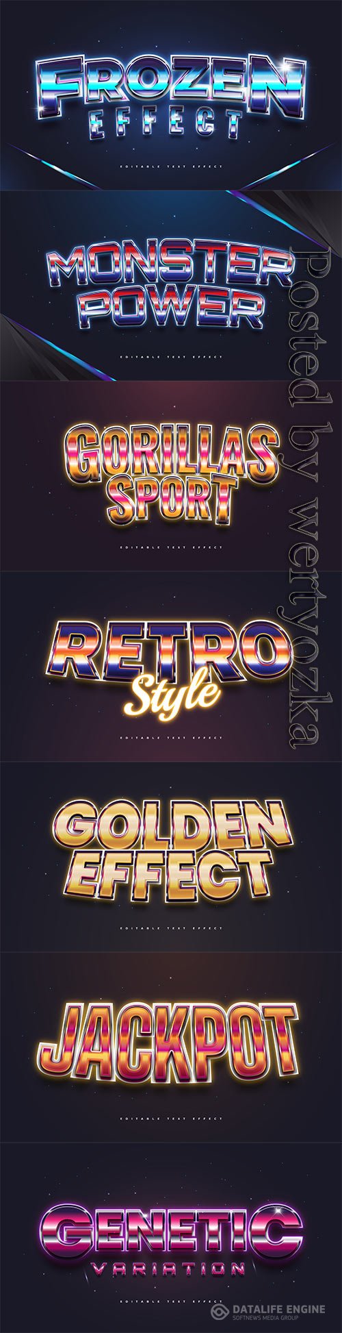 3d editable text style effect vector vol 818