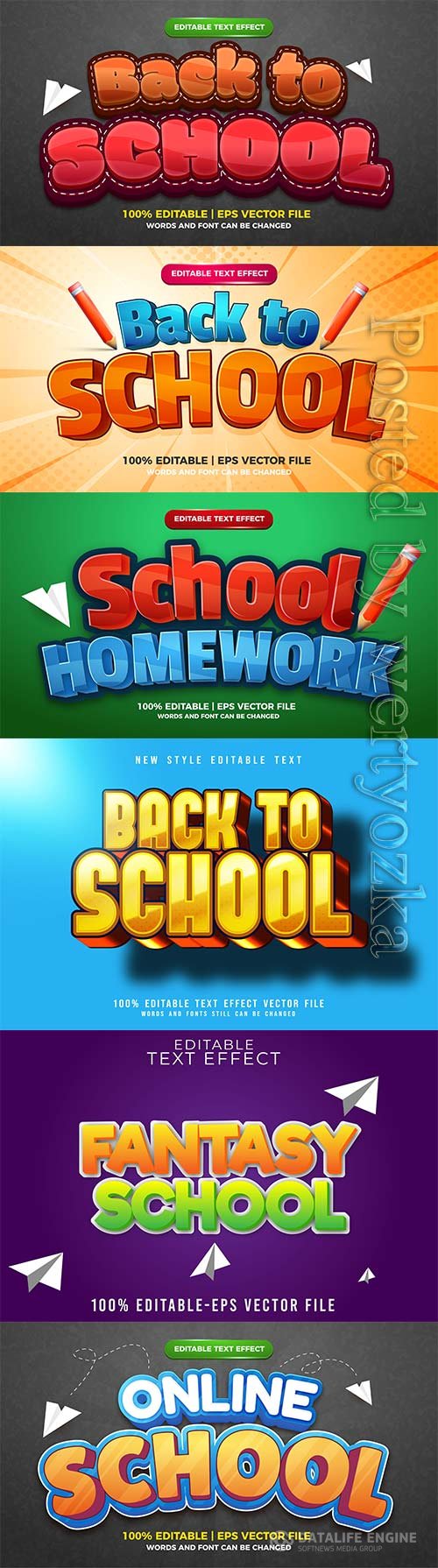 Back to school editable text effect vol 16