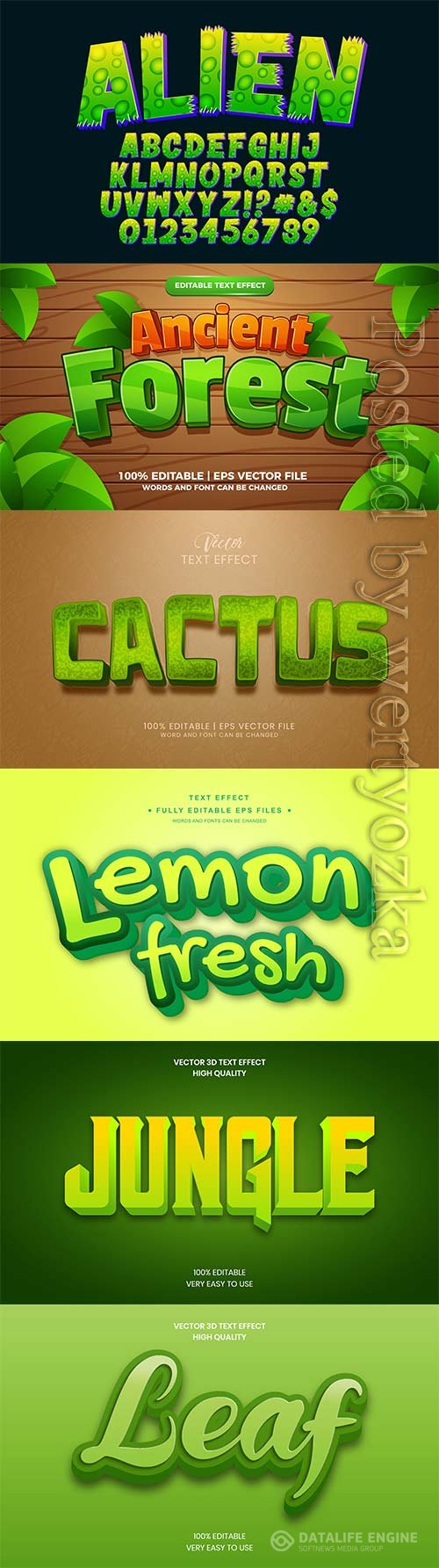 3d editable text style effect vector vol 843