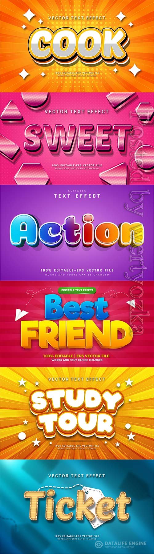 3d editable text style effect vector vol 83