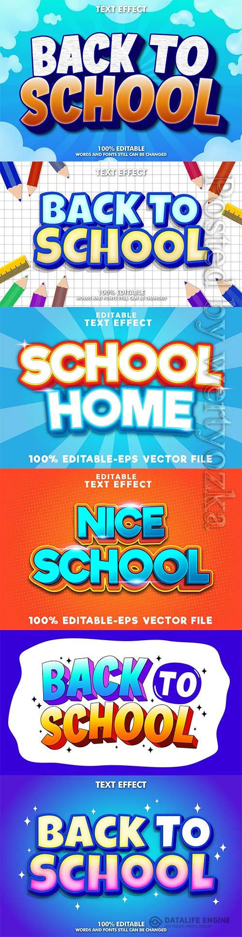 Back to school editable text effect vol 15