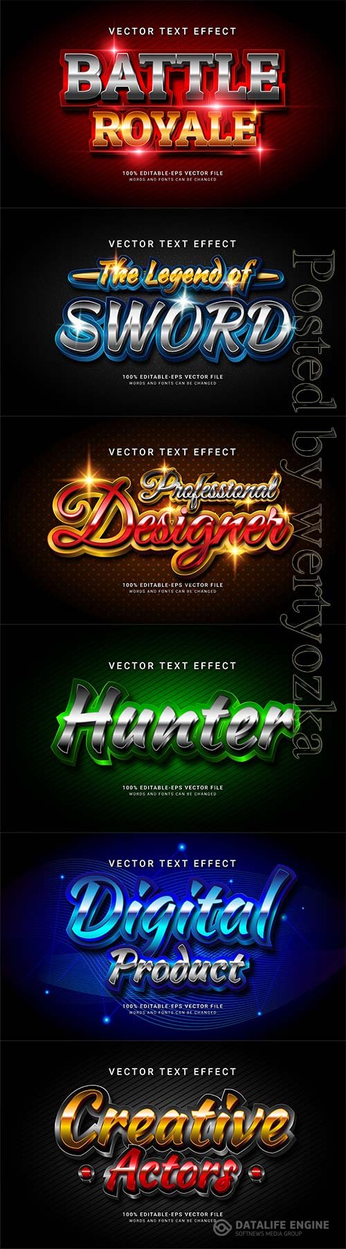 3d editable text style effect vector vol 838