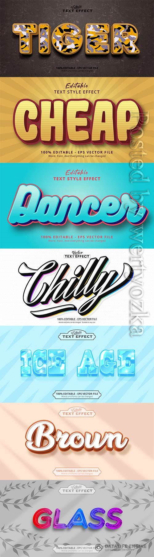 3d editable text style effect vector vol 850