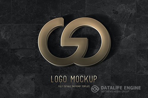 Gold Metal Logo Mockup