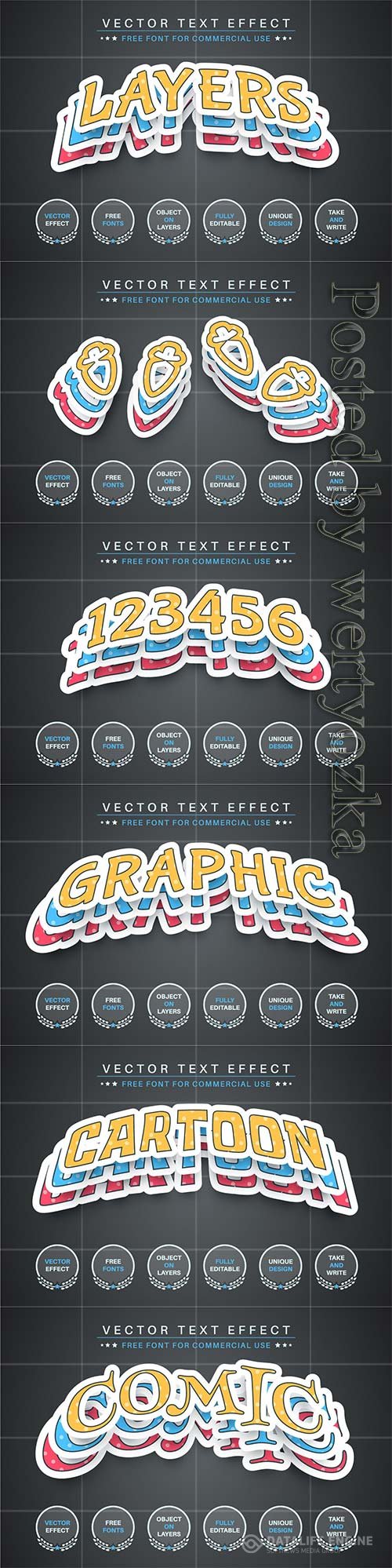 Set sticker - editable text effect, font style vol 2