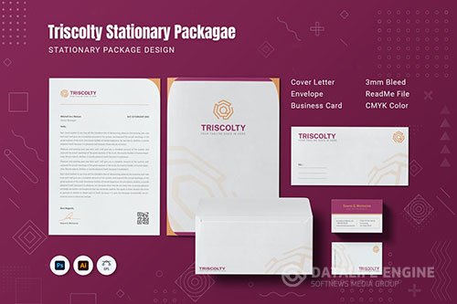 Triscolty Stationery device for brand identity