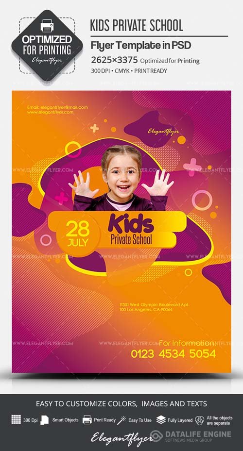 Kids Private School PSD Flyer