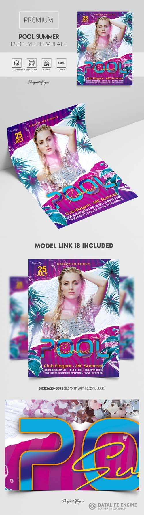 Pool Summer Party PSD Flyer