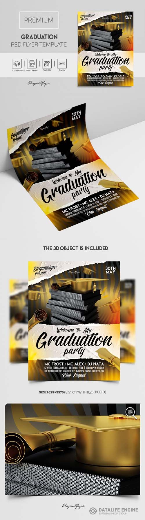 Graduation Premium PSD Flyer Template