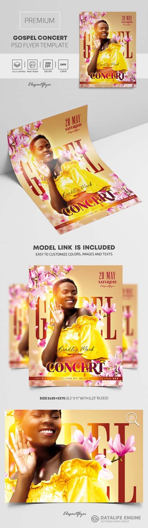 Gospel Concert Premium PSD Flyer Template