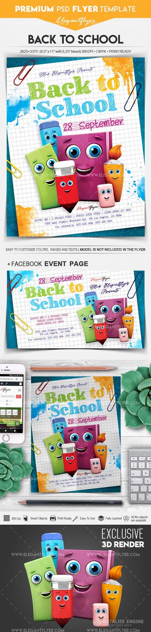 Back to School Flyer PSD Template vol 7