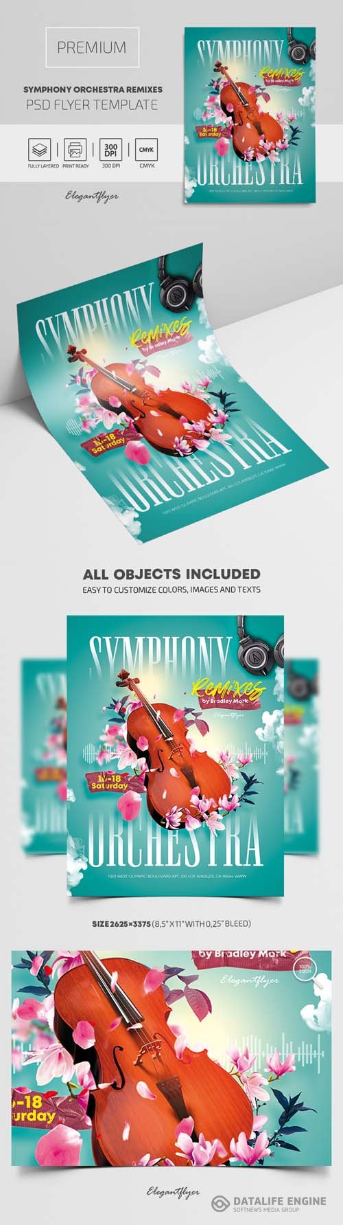 Symphony Orchestra Remixes Premium PSD Flyer Template