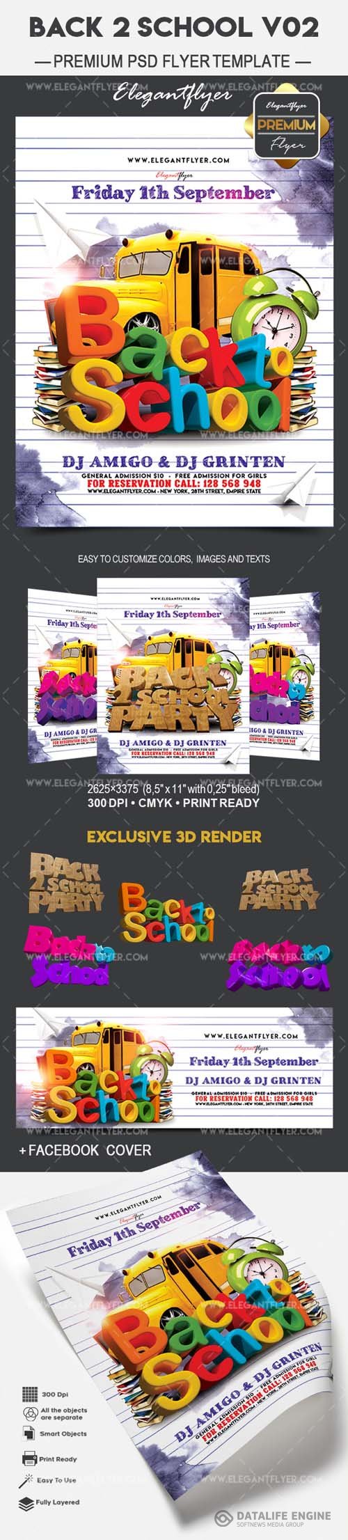 Back 2 School V02 Flyer PSD Template