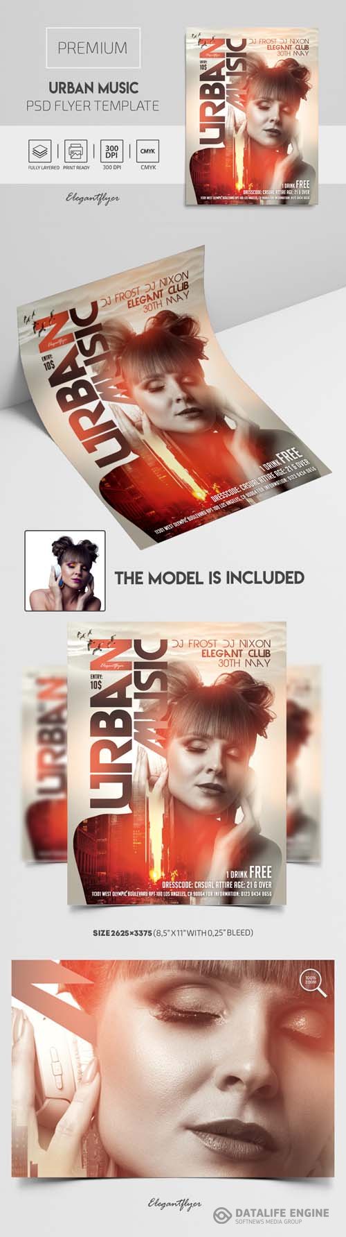 Urban Music Premium PSD Flyer Template