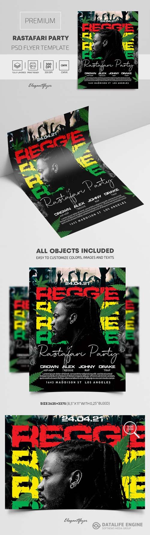 Rastafari Party Premium PSD Flyer Template