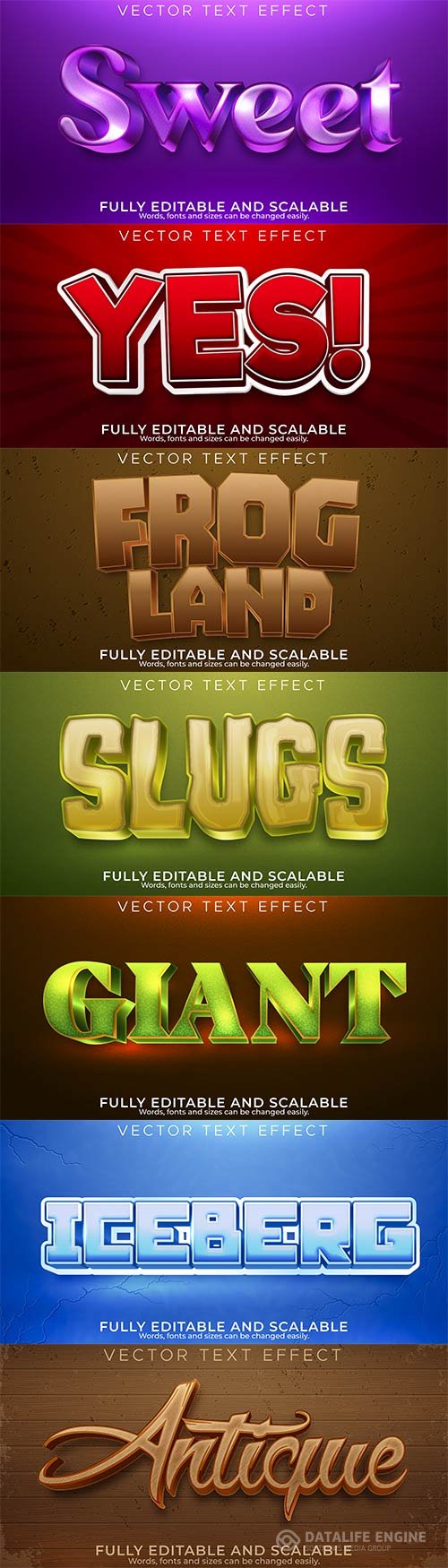 3d editable text style effect vector vol 863