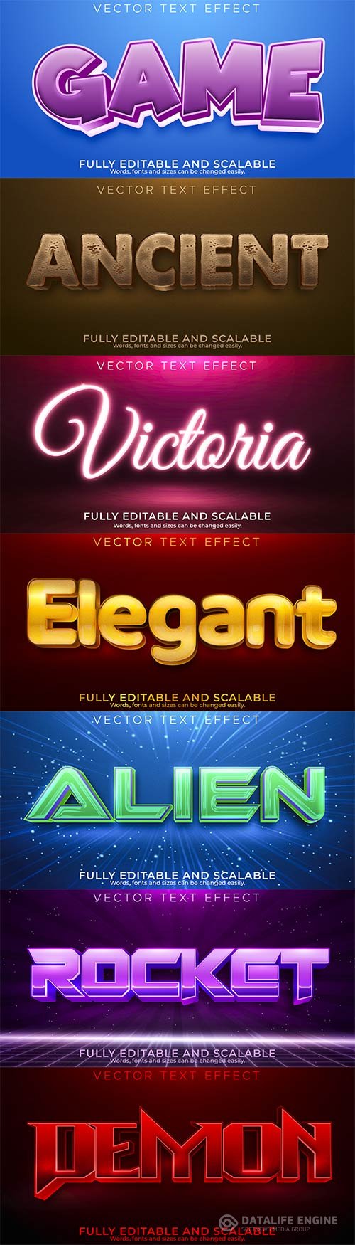 3d editable text style effect vector vol 865