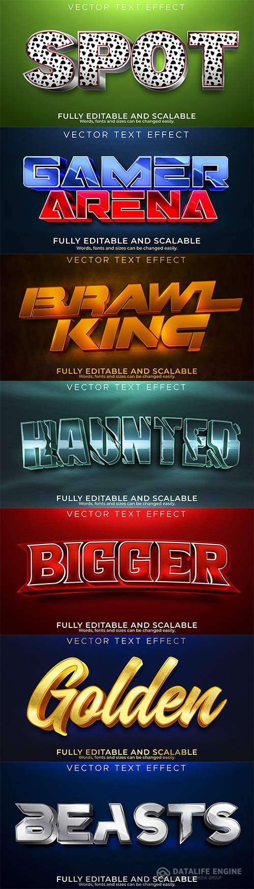 3d editable text style effect vector vol 862