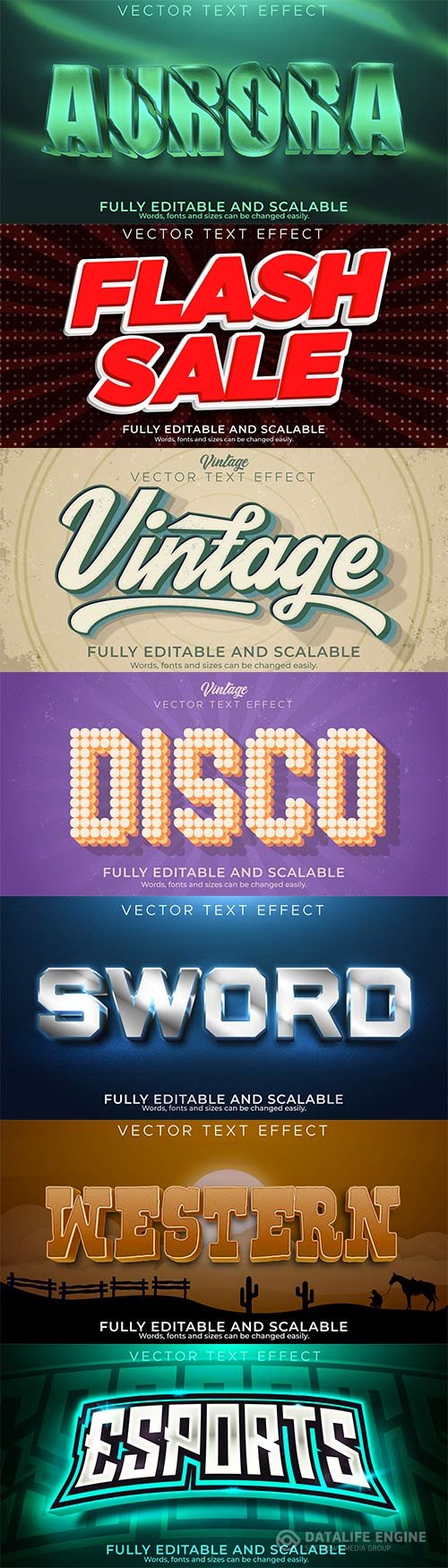 3d editable text style effect vector vol 864