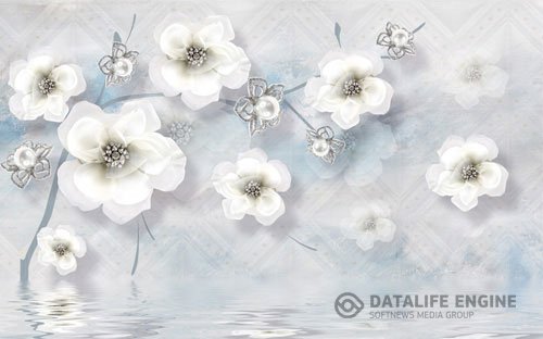 Floral modern minimalist tv background wall decorative painting