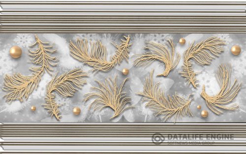 Minimalist golden feather wrought iron sheet metal tv background wall