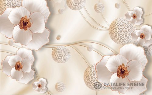 3d small fresh jewels floral background wall