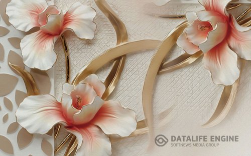 3d embossed orchid background wall decorative painting