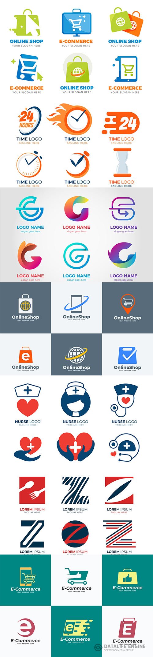 Logos and signs in vector