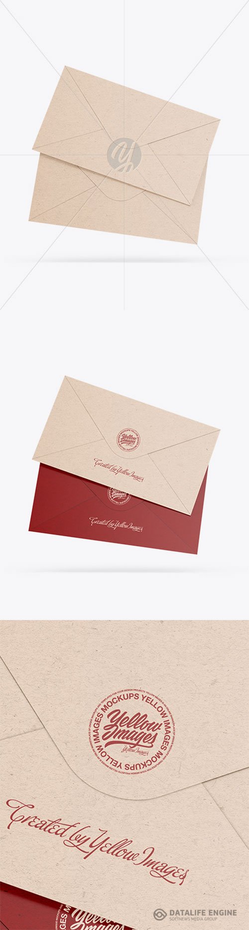 Two Kraft Paper Envelopes Mockup 86391