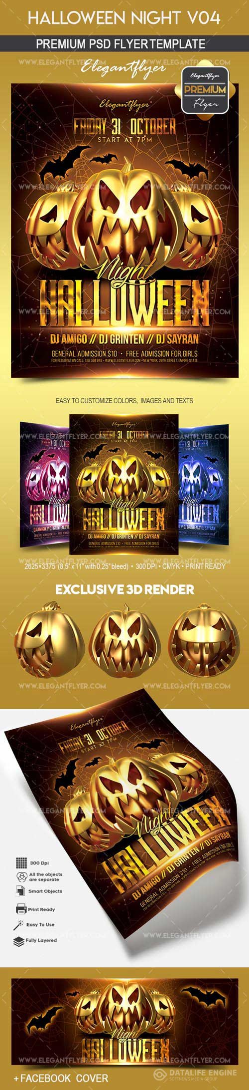 Halloween Night V04 Flyer PSD Template