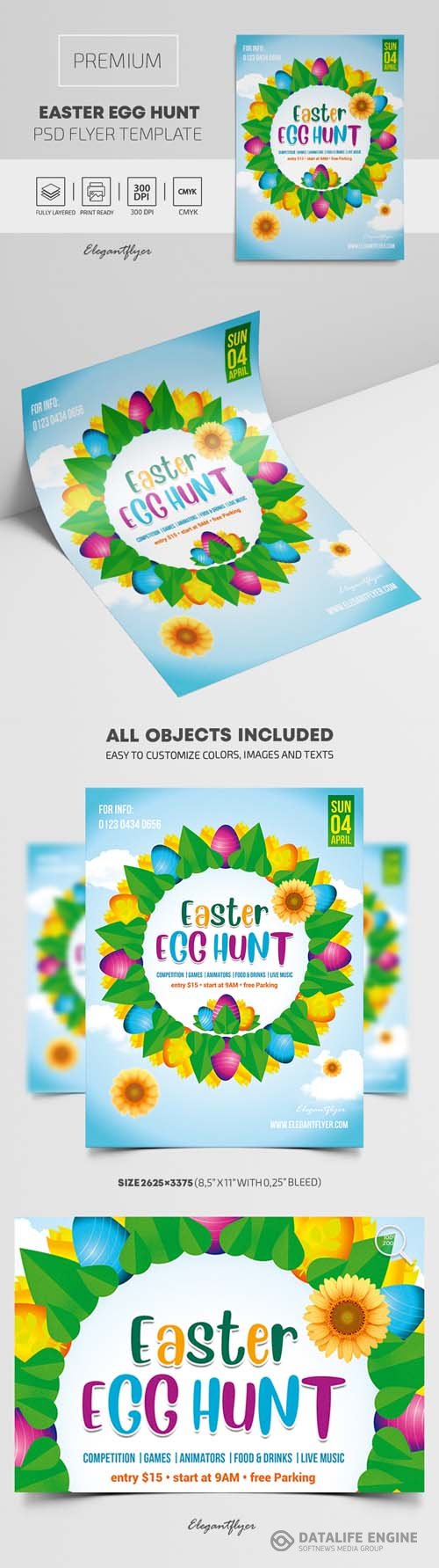 Easter Egg Hunt Premium PSD Flyer Template