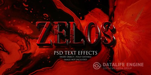 Zelos text effect Premium Psd