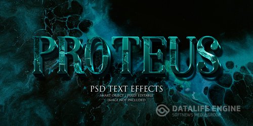 Proteus text effect Premium Psd