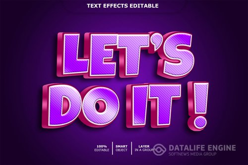 Lets do it text effect editable Premium Psd